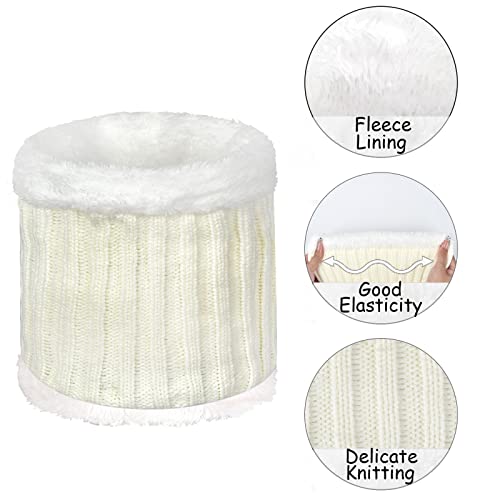 Kids Winter Beanie Scarf Gloves Set - Thermal Fleece Lined Knit Hat, Soft Neck Warmer & Mittens for Girls & Boys 1-10 Years - color: White-s, size: 1-5 years