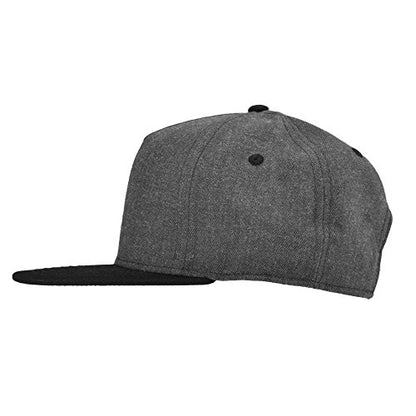 DALIX Premium Wool Blend Hat Flat Bill Cap Snapback Black Dark Gray Maroon Light - color: Dark Gray/Black