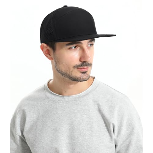 Quick Dry Baseball Cap Flat Brim Snapback Golf Hat for Men Women - color: Black+darkgrey+navy+burgundy