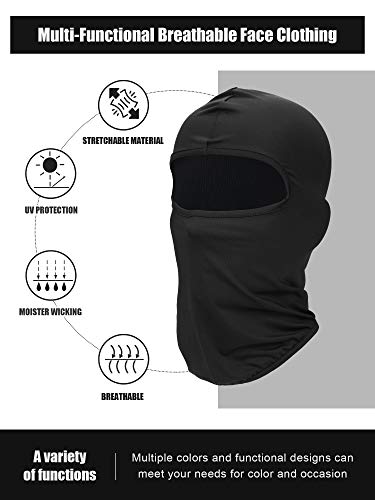 SATINIOR 9 Pcs Ski Mask Men Balaclava Pasa Montañas para Hombre Hood Protection Full Face Cover Cooling Neck Gaiter Bandana - color: Solid Colors
