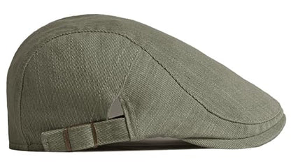 DIYDECAL Cotton Newsboy Flat Caps for Men, Womens Cabbie Driving Beret Hats - color: Green
