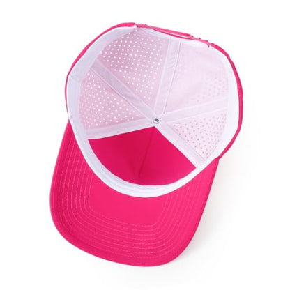 HH HOFNEN Quick Dry Baseball Cap Snapback Golf Trucker Hat for Men Women - color: Hotpink