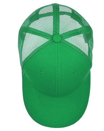 Gelante Mesh Trucker Hat Baseball Cap Structured Front Panel Wholesale LOT 12 Pack - color: Kelly Green