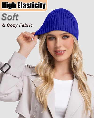 ROYBENS Wool Beanie for Men Women, Seamless Knit Warm Winter Hat Skull Caps - color: 1pcs-blue