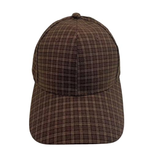 Unisex Plaid Baseball Cap Classic Checkered Cotton Dad Hat Retro Adjustable - color: Coffee