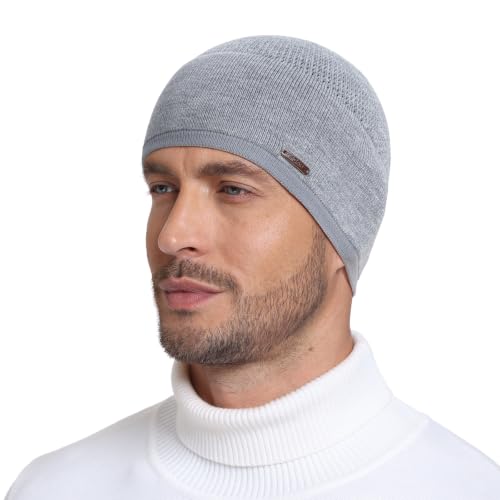 Wmcaps 33% Wool Blend Beanie for Men & Women, Warm Breathable Skull Cap - color: Light Grey