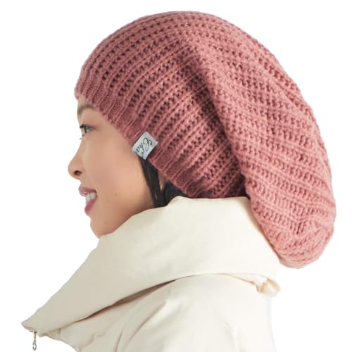 CHARM Oversized Winter Slouchy Knit Beanie - color: Pink