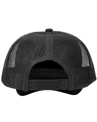 Gelante Polyester Foam Front, Mesh Back 5 Panel Sublimation Trucker Baseball Cap Snapback Hat - color: Black