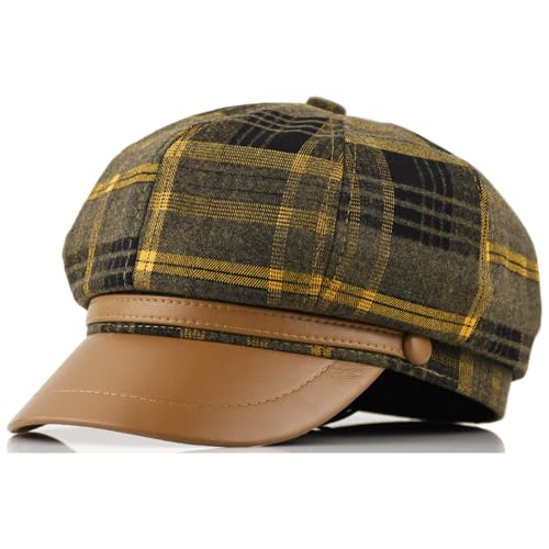 Newsboy Caps Fall Hats for Women Fashionable Vintage - color: T1-beret-yellow