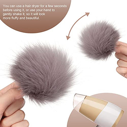 Tatuo 16 Pcs Faux Fur Pom Poms for Hats, Gray - color: Gray