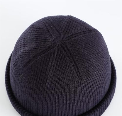 Connectyle Thick Cuffed Beanie for Men & Women Double Layer Knit Winter Hat Acrylic Watch Hat Warm Stocking Skull Cap - color: Navy Blue