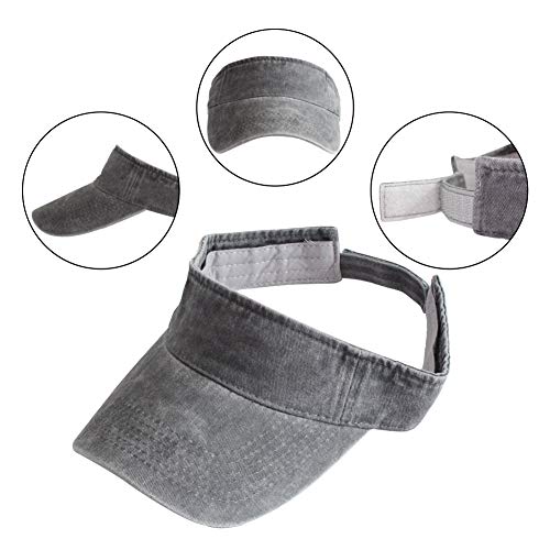 HH HOFNEN Sports Sun Visor Hats Cotton Adjustable Golf Caps for Men Women - color: #1a Gray N