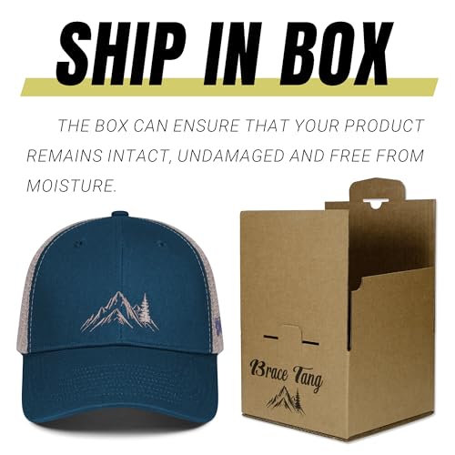 Mountain & Tree Outdoor Trucker Hat for Men Women, Embroidery Gift Baseball Cap for Hiking & Camping - color: 05.navy Blue-gray, size: X-Large