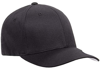 Flexfit Wooly Combed Twill Cap - 6277 (Black, Adult XXL (7 3/8"- 8"))