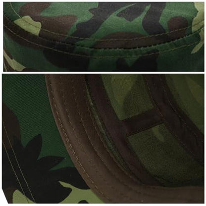 2 Pack Cadet Army Caps Flat Top Military Hats for Men Women - color: Green Camouflage