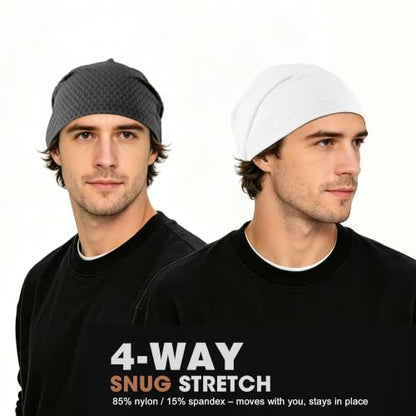 WTACTFUL 3-Pack Breathable Cooling Skull Cap for Men & Women Summer - color: Black+white+blue
