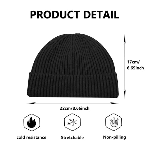 Fisherman Beanie for Men Knit Trawler Beanie Short Cuffed Watch Cap for Men Women - color: Grey