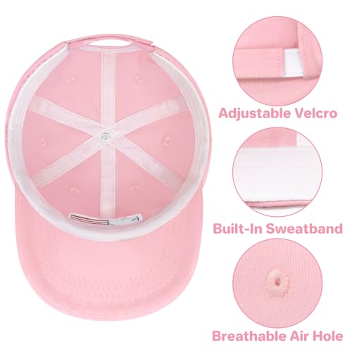qikqik Baby Baseball Cap Toddler Baseball Hat Baby Ball Cap Toddler Hats for Boys Girls Cotton Infant Caps Kids Trucker Hat - color: Pink With Usa Red/White/Blue Flag, size: 2-6 Years