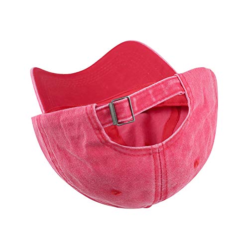 Glamorstar Classic Unisex Baseball Cap Adjustable Washed Dyed Cotton Ball Hat - color: Watermelon Red