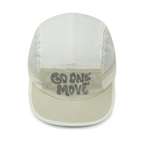 Clakllie Quick Dry 5 Panel Running Hat Breathable Mesh Hat Two-Tone Short Brim Hats Lightweight Baseball Cap Summer Sport Cap - color: Cdus-bssd2504-beige