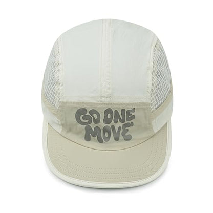 Clakllie Quick Dry 5 Panel Running Hat Breathable Mesh Hat Two-Tone Short Brim Hats Lightweight Baseball Cap Summer Sport Cap - color: Cdus-bssd2504-beige