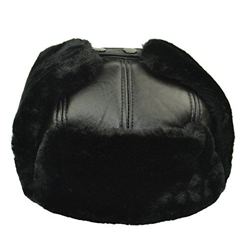 Trapper Trooper Leather Hat Windproof Warm Ear Flaps Skiing Hat - size: XX-Large