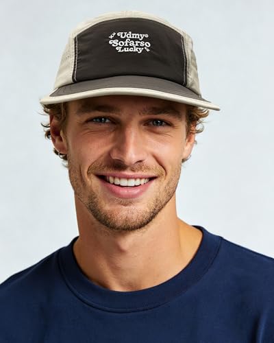CLAPE Quick Dry 5 Panel Hat for Men, Breathable Mesh Lightweight Running Cap Outdoor Streetwear Flat Brim Hat - color: Bs265p15-taupebeige