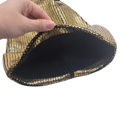 Metallic Winter Cable Knit Beanie Hat Cap Warm Soft Skull Caps with Furry Fur Pom Pom - color: Gold