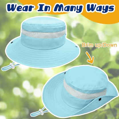 ZOORON Outdoor Kids Sun Hat UPF 50+ Quick Dry Bucket Hat for Boys Girls - color: 1pack-aqua Blue
