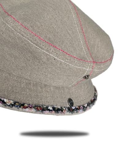 Women Denim Bucket Hat Brim with Floral Foldable Versatile Cap - color: Khaki