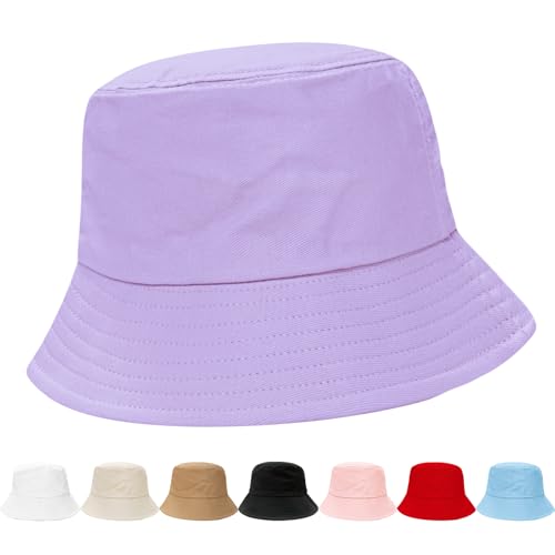 NPQQUAN Bucket Hats for Men Woman Packable Foldable Sun Hats for Women - color: Lightpurple