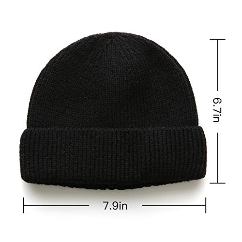 Watch Hat Wool Short Beanie Winter Fisherman Cuffed Knit Warm Skull Trawler Cap for Men Women …