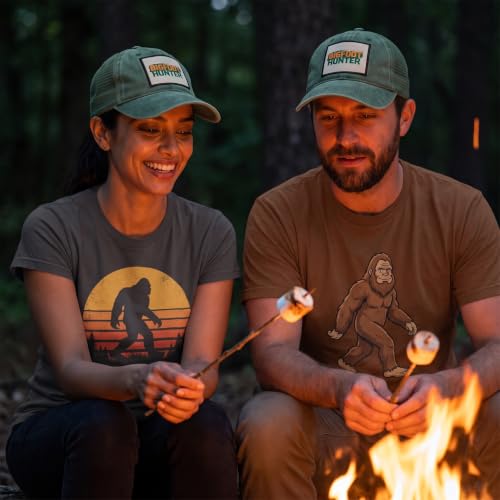 Popfizzy Funny Hats for Men and Women, Fun Adult Baseball Cap, Funny Birthday Gifts for Women and Men, Cool Dad Hat Gift Idea - color: Bigfoot Hunter (Green)