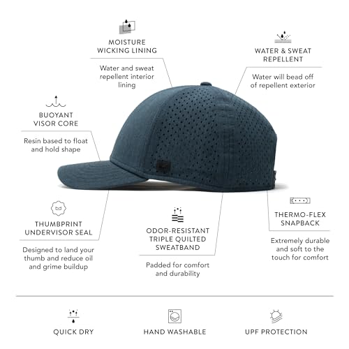 melin A-Game Hydro, Men’s Performance Snapback Hat - color: Heather Ocean, size: X-Large