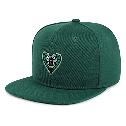 Snake Hip-Hop Snapback Hat Embroidered Baseball Cap Cobra - color: 06. Green