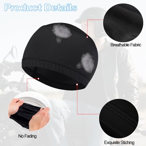 Cooling Skull Caps for Men Hard Hat Helmet Liner Cycling Cap Running Beanie - color: 2pcs-（white+light Gray）