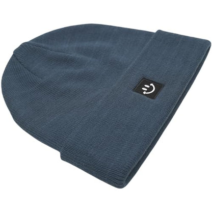 55cube Unisex Winter Beanie Hats Warm Thick Knit Cuffed Skullcaps - color: Dark Blue Green