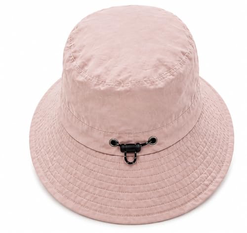 Packable Outdoor Bucket Hat – Lightweight Waterproof Quick-Dry Sun Hat for Hiking & Fishing - color: Pink