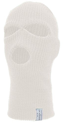 TOP HEADWEAR 3-Hole Winter Ski Mask - color: White