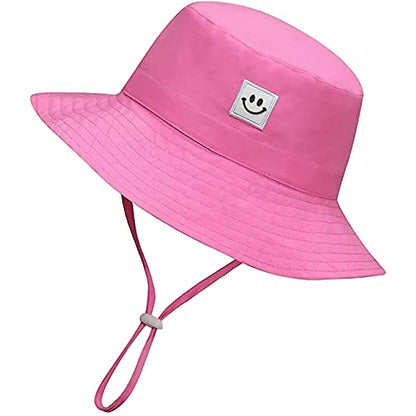 55cube Baby & Toddler Sun Hat UPF 50+ Bucket Hat with Chin Strap - color: 1pack Pink, size: 2-5T