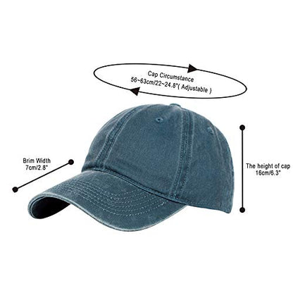 Glamorstar Classic Unisex Baseball Cap Adjustable Washed Dyed Cotton Ball Hat - color: Red Wine+black+navy