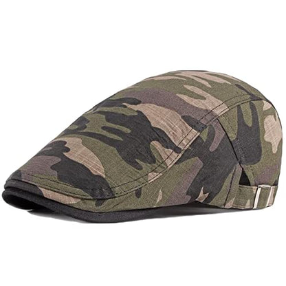 2 Pack Men's Cotton Flat Cap Ivy Gatsby Newsboy Hat - color: U