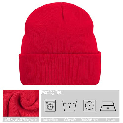 Pistha Beanie for Men Women-Knit Beanie Hats Skull Cap Winter Warm Hat - color: Red