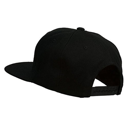 Big Diamond Outline Embroidered Flat Bill Black Cap - color: Dark Grey