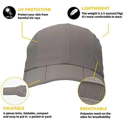 Folding UPF50+ Sun Protection Hat - color: Sand-b, style: Classic