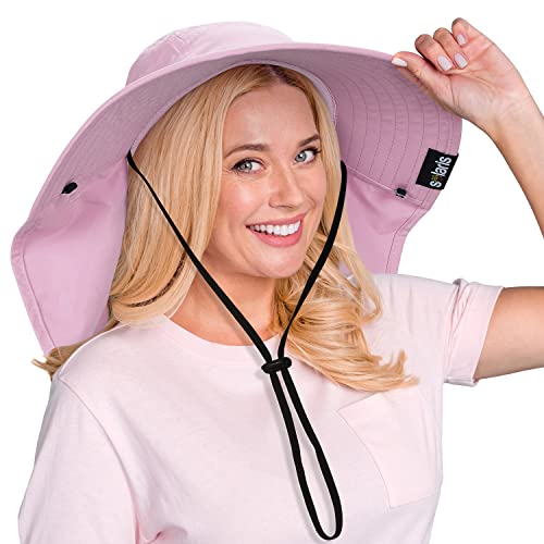 Tirrina Women's Sun Hat Wide Brim, UV Protection Sun Hats for Women - color: #1 Pink