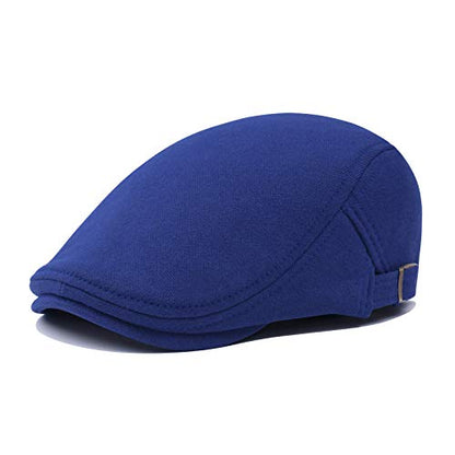 VOBOOM Men Newsboy Cap Cotton Flat Ivy Gatsby Driving Hat - color: Royal Blue