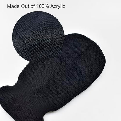 3 Hole Winter Mask, Full Face Cover Ski Mask, Thermal Winter Warm Knit Beanie Balaclava for Men, Black, One Size