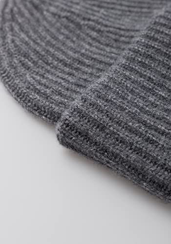 Style Republic Women’s Chunky Knit Beanie, 100% Pure Cashmere Cap, Soft & Stretchy, Warm Hat for Autumn, Winter, Spring - color: Grey Melange