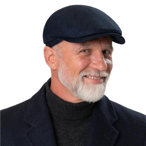 Stetson Chester Flat Cap Made in Germany Wool Silk Cashmere Houndstooth Men Autumn Winter - color: Grey, size: 7 1/2
